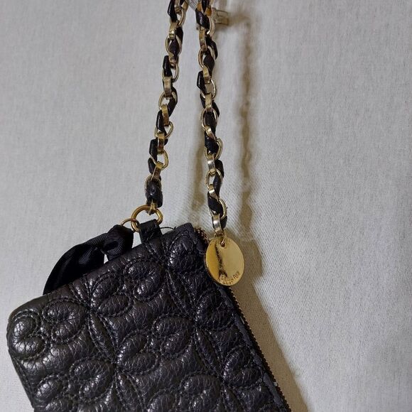 Deux lux quilted black wristlet clutch evening bag - Picture 10 of 10